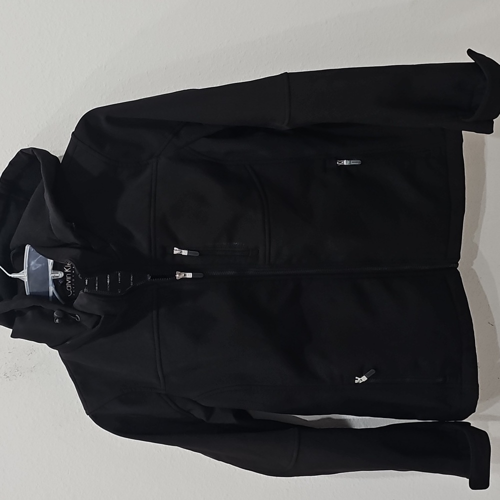 Calvin Klein Performance Jacket Black Size L Hoodie Zipper Closure